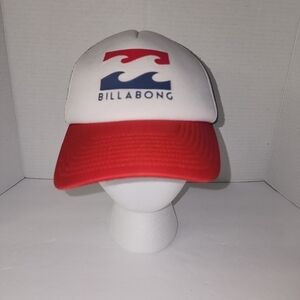 Billabong Red White and Blue Baseball Cap Adjustable Strapping on Back